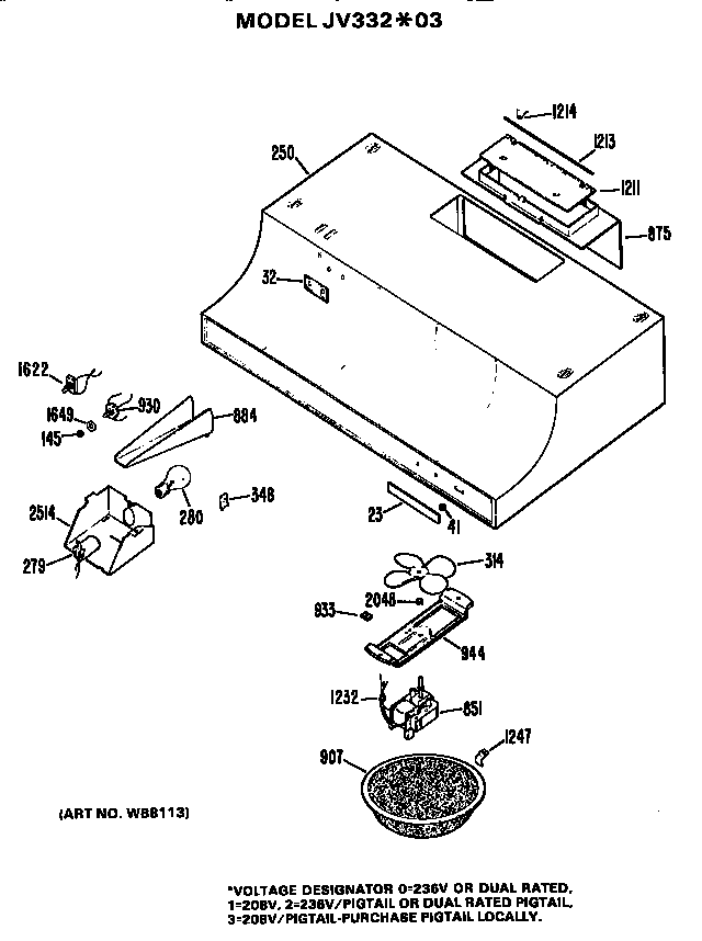 Rangehood assembly