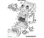 GE JBS26*F4 main body/cooktop/controls diagram