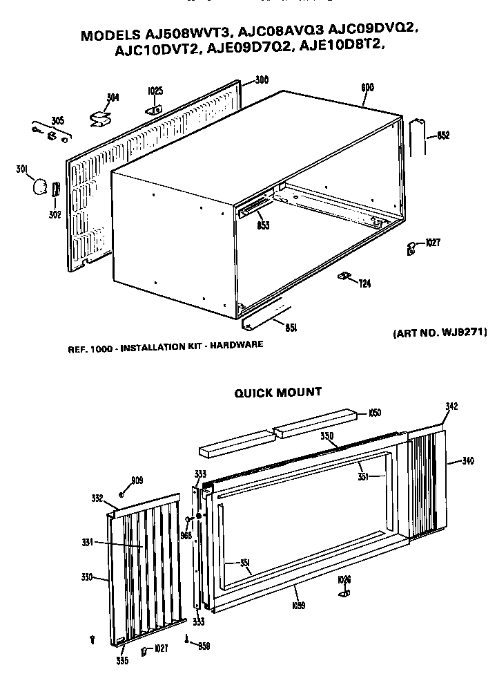 Cabinet and quick mount