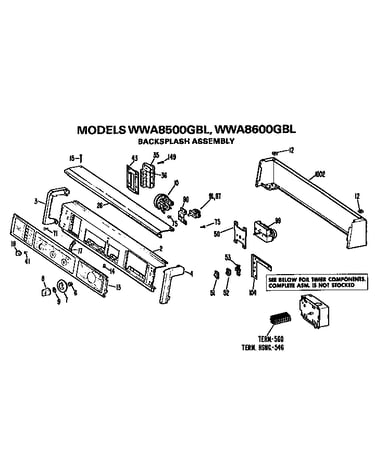 Backsplash for wwa8500gbl and wwa8600gbl