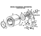 GE DDC4397VSL drum and duct assembly diagram