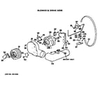 GE DDC4492AFL blower and drive assembly diagram