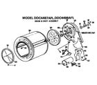GE DDC4498AFL drum and duct assembly diagram