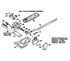 GE DDC4498AFL gas valve and burner assembly diagram