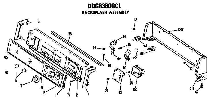 BACKSPLASH FOR DDG6380GCL