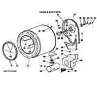 GE DDG8280GCL drum and duct assembly diagram