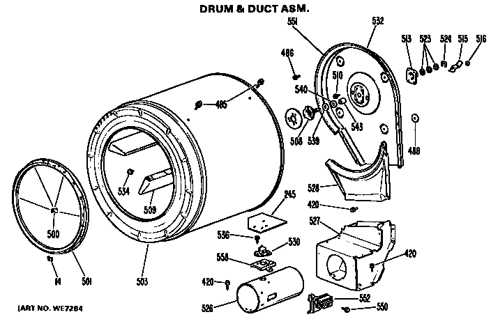Drum and duct assembly
