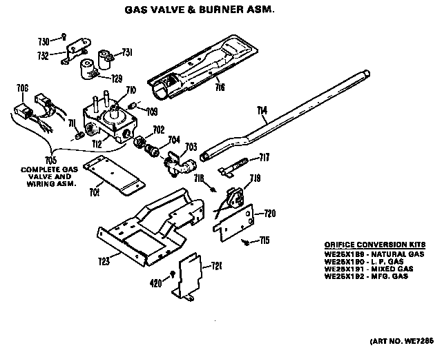 Gas valve and burner assembly