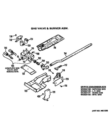 Gas valve and burner assembly