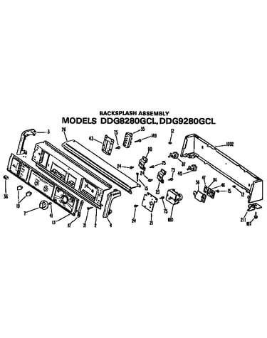 Backsplash for ddg8280gcl and ddg9280gcl