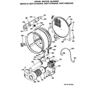 GE DDP1280GAW drum/motor and blower diagram