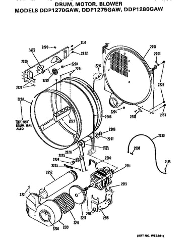 Drum/motor and blower