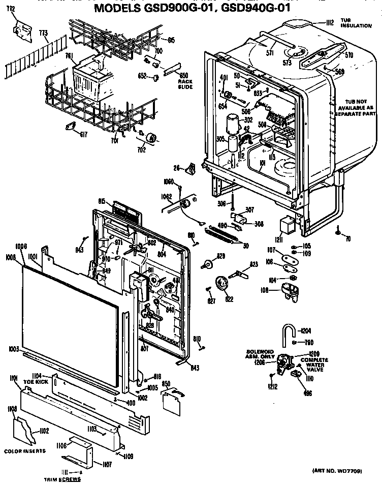 Tub/front/control panel
