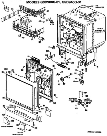 Tub/front/control panel