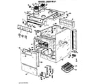 GE JAS01*J1 main body/cooktop/controls diagram