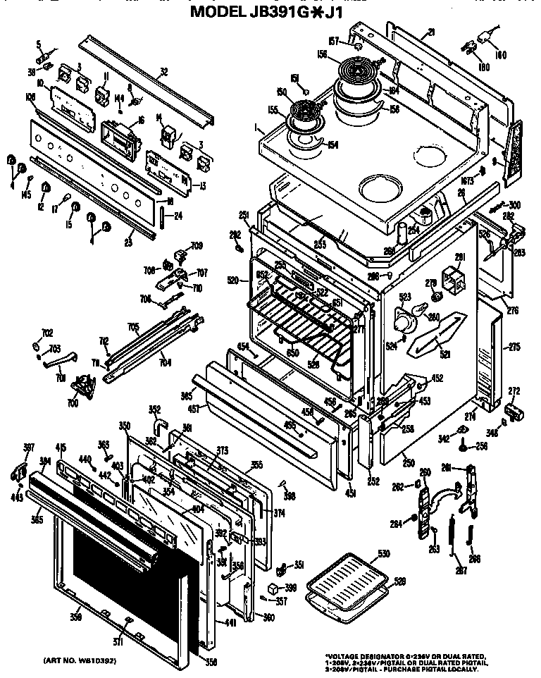 MAIN BODY/COOKTOP/CONTROLS