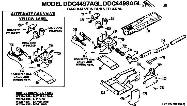 GAS VALVE AND BURNER ASSEMBLY