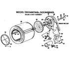 GE DDC4497AGL drum and duct assembly diagram