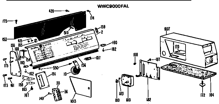 BACKSPLASH AND COIN BOX FOR WWC9000FAL