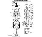 GE WWC7500FAL agitator/tub and pump assembly diagram