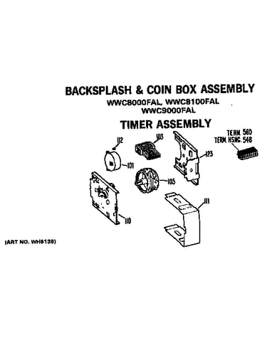 Timer assembly for wwc9000fal