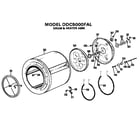 GE DDC5000FAL drum and heater assembly diagram