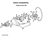 GE DDC5000FAL blower and drive assembly diagram