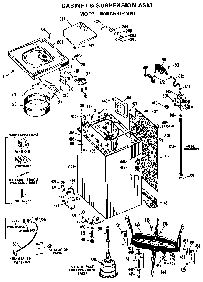 Cabinet and suspension