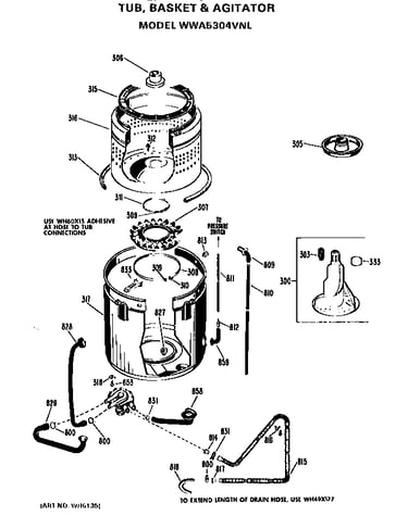 Tub/basket and agitator