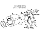 GE DDG5189VSL drum and duct assembly diagram