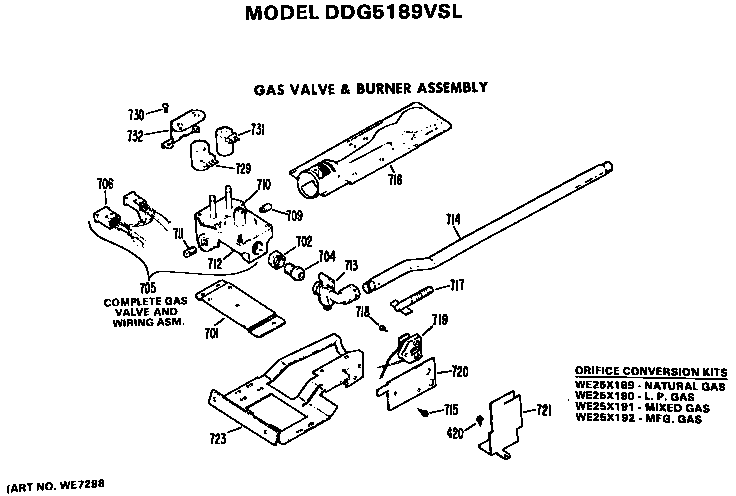 Gas valve and burner assembly