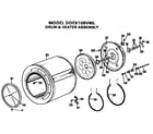 GE DDE5109VML drum and heater assembly diagram