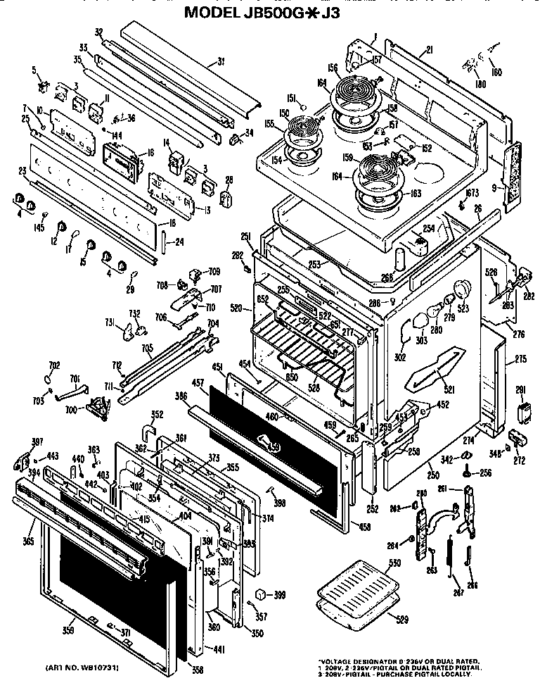 Main body/cooktop/controls