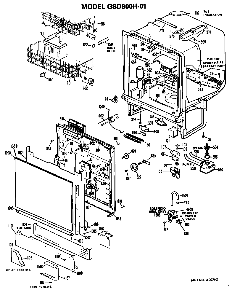 Tub/front panel