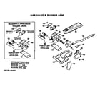 GE DDG6580GDL gas valve and burner assembly diagram