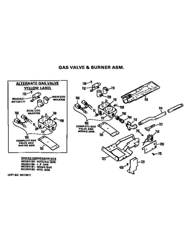 Gas valve and burner assembly