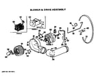 GE DDE6500GAL blower and drive assembly diagram
