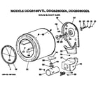 GE DDG9280GDL drum and duct assembly diagram