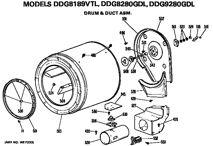Drum and duct assembly