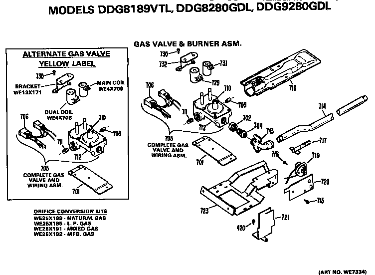 GAS VALVE AND BURNER ASSEMBLY