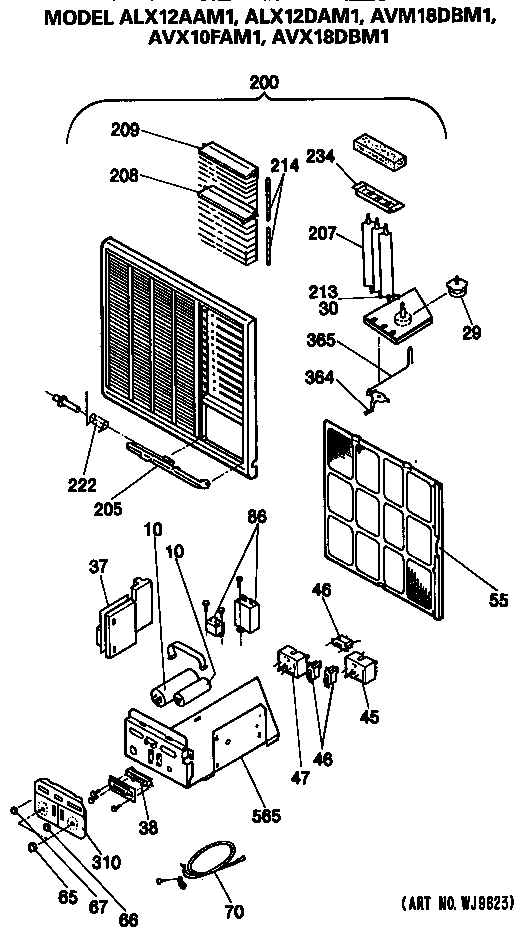 Controls and grille assembly