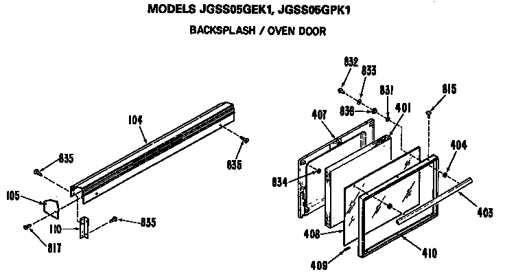 BACKSPLASH/OVEN DOOR