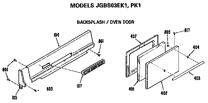 Backsplash/oven door