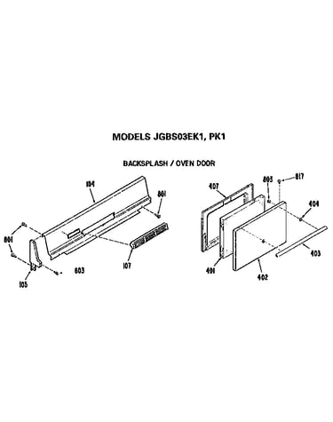 Backsplash/oven door