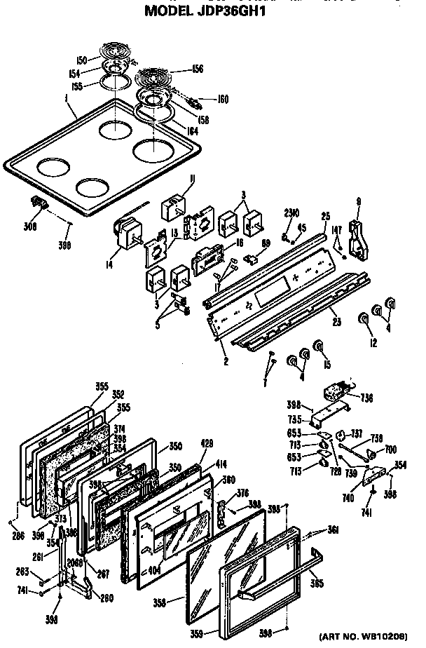 Top/controls and door
