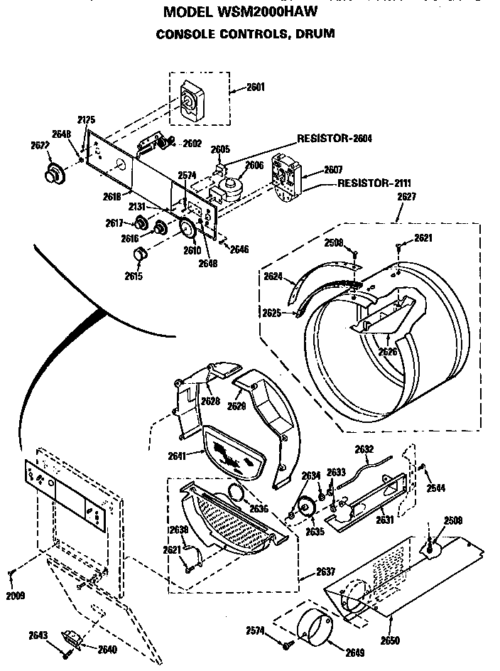 Console controls and drum