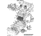 GE JBS26*J3 main body/cooktop/controls diagram