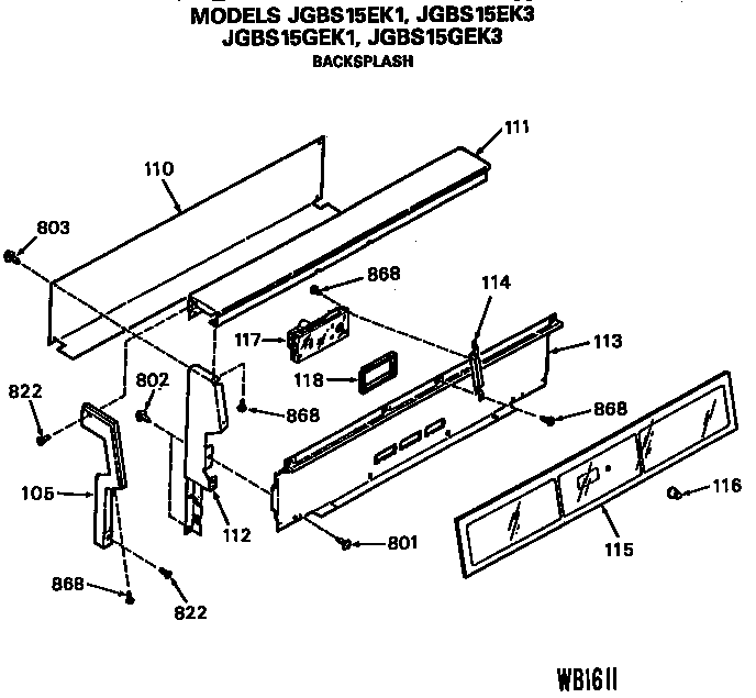 Backsplash assembly