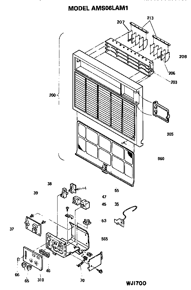 GRILLE ASSEMBLY AND CONTROLS