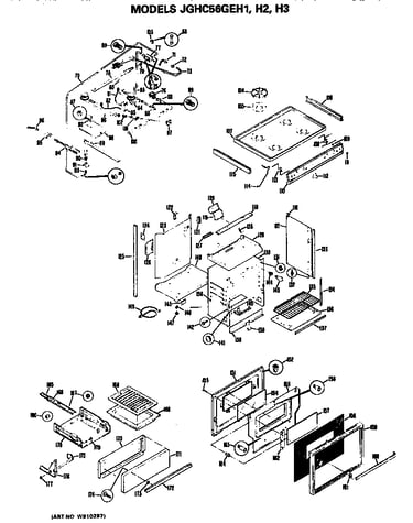 Main body/cooktop/door/broiler/backsplash